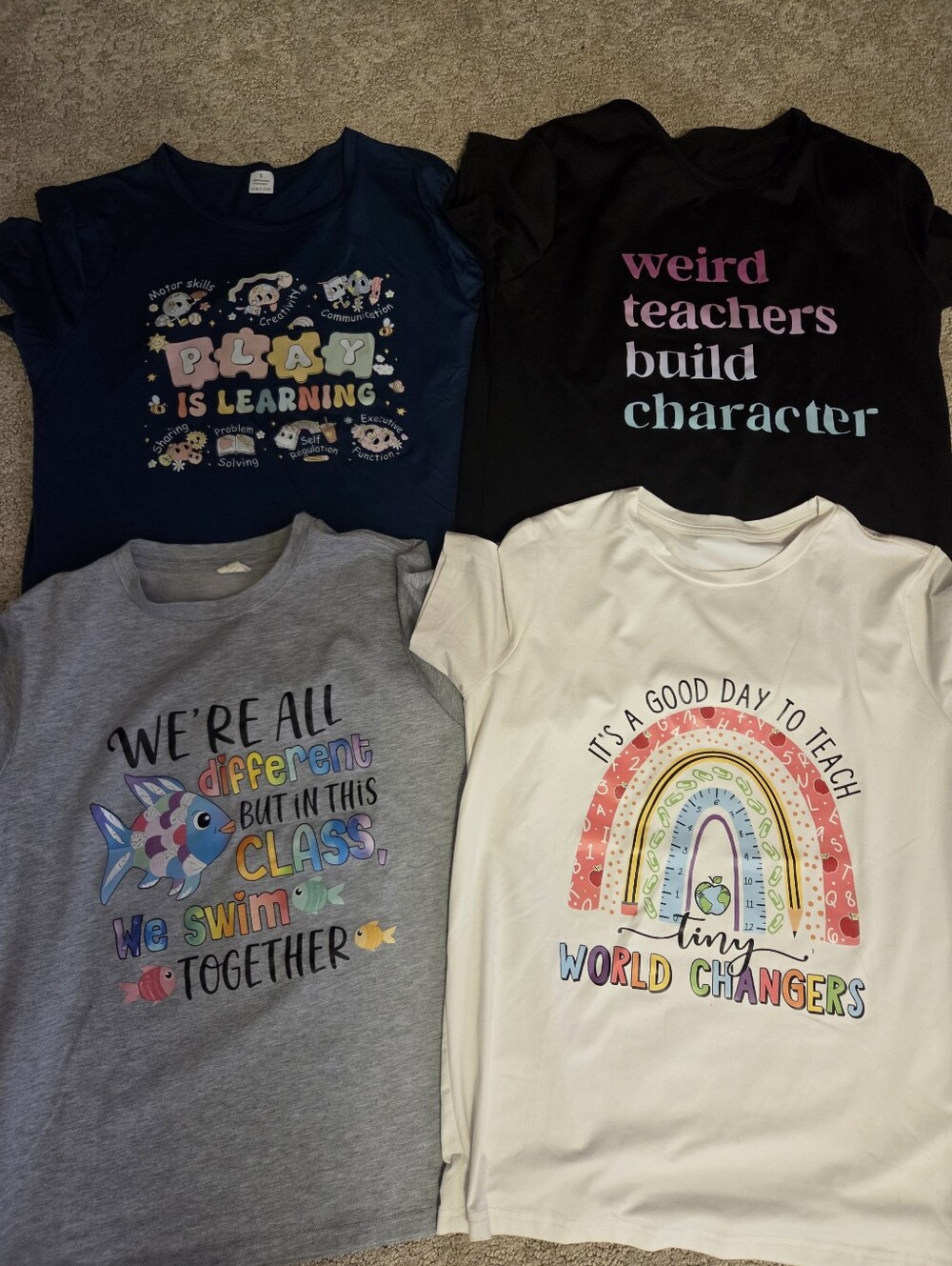 Lot Of 4 Teacher Tees Size Small